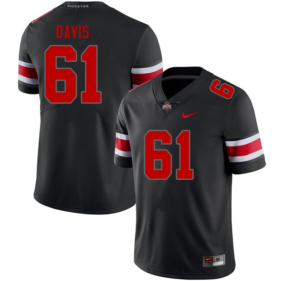 Ohio State Buckeyes #61 Caden Davis College Football Jerseys Stitched Sale-Blackout